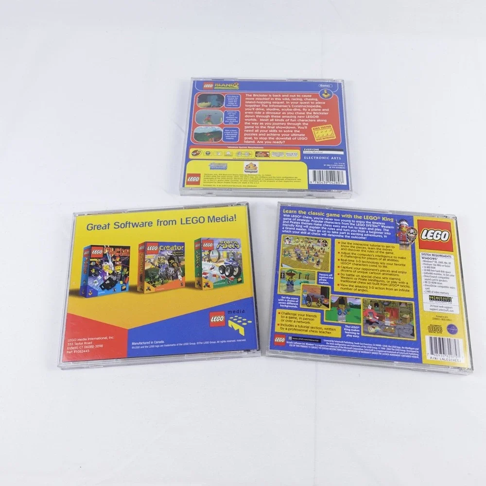 LEGO PC (CD-ROM) 3 Game Lot: LEGO Island 2, LEGO Stunt Rally, And LEGO Chess